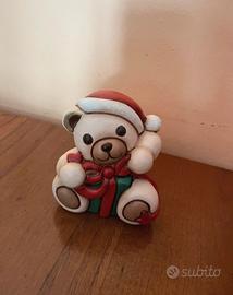 Thun teddy con pacco verde e rosso Natale