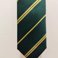 Cravatta Regimental Seta Verde Scuro Bronzo Oro