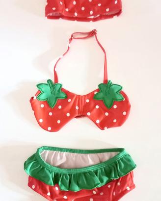Costume Neonata 3 Pezzi Fragola  9-12M