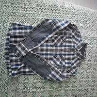 camicia a quadri in cotone con toppe sullemaniche
