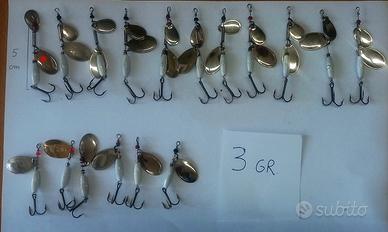 cucchiaini rotanti artificiali pesca spinning 