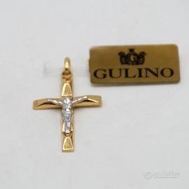 Ciondolo oro giallo e bianco 18 kt BSE.6