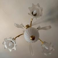 Lampadario con 2 abat jour.