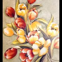 Vassoio in legno a decoupage 