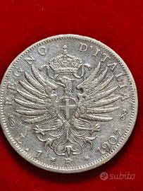 1 lira argento aquila araldica 1907