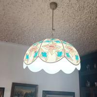 Lampadario + applique in tessuto 