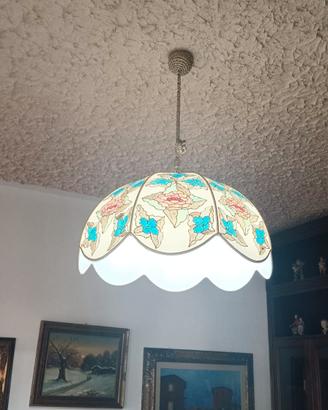 Lampadario + applique in tessuto 
