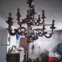 lampadario in legno 