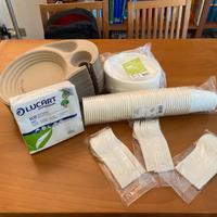 Set stoviglie biodegradabili eco