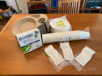 Set stoviglie biodegradabili eco