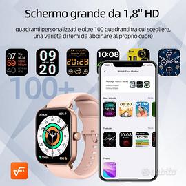 2023 Smartwatch con Risposta Chiamate e Whatsapp, 1.8 Orologio Telefono  Donna