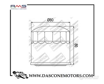 Filtro olio Champion COF102 Honda Vf 400 500 750 1