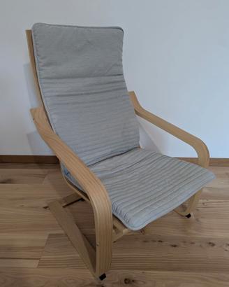 Poltrona/sedia a dondolo legno e tessuto
