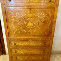 Ribaltina / Secrétaire intarsiato in legno