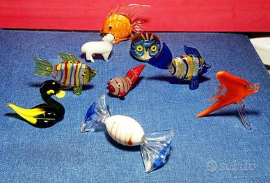 Lotto di animaletti in vetro