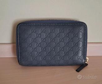 Gucci portacarte donna in pelle blu