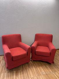 Coppia poltrone IKEA JENNYLUND sfoderabili rosse