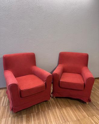 Coppia poltrone IKEA JENNYLUND sfoderabili rosse