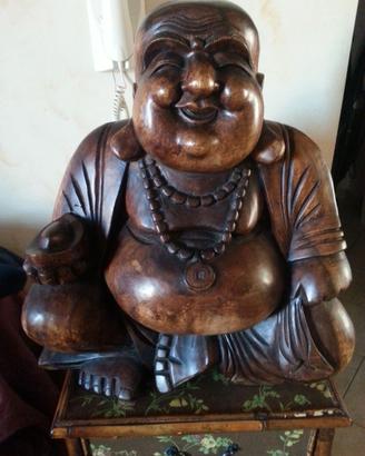 Statua Buddha Cinese in Legno