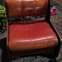 Poltrona vintage anni ’60–’70 in vera pelle