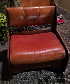 Poltrona vintage anni ’60–’70 in vera pelle