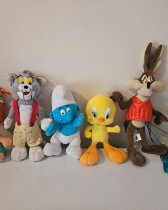 Lotto 5 peluche cartoni animati bambini 
