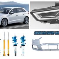 Audi A3 paraurti cofano fanale led assetto 2016-20