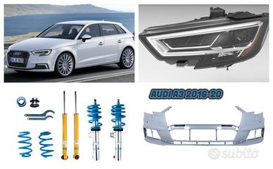 Audi A3 paraurti cofano fanale led assetto 2016-20