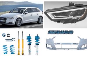 Audi A3 paraurti cofano fanale led assetto 2016-20