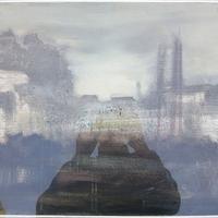 quadro CAFFI anni 60 - paesaggio con carro