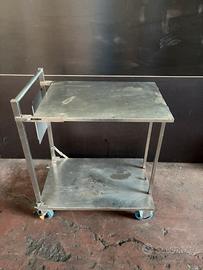 Carrellino inox 75x50 con ruote e freni