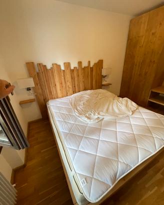 Letto con contenitore abete massello
