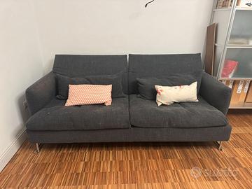 Divano 3 posti in tessuto grigio scuro MOROSO