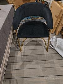 Sedia di Arredamento di Lusso, Nera/Oro condizioni