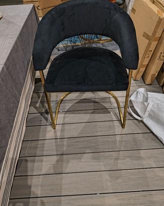 Sedia di Arredamento di Lusso, Nera/Oro condizioni