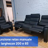 Divano e Poltrona in Set con funzioni Relax Top