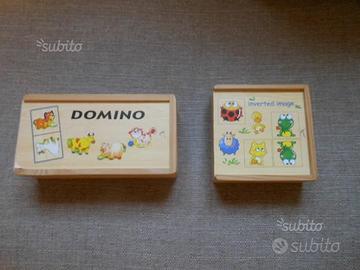 Giochi in legno: domino e immagini