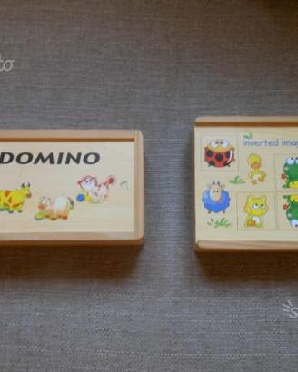 Giochi in legno: domino e immagini