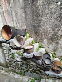 Paioli e pentole in rame antiche – lotto rustico