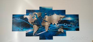 Quadro mappa del mondo 5 pezzi