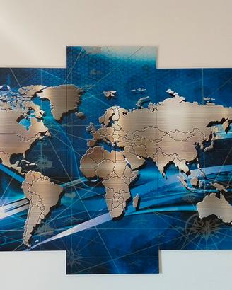 Quadro mappa del mondo 5 pezzi