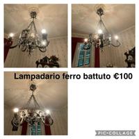 lampadario ferro battuto