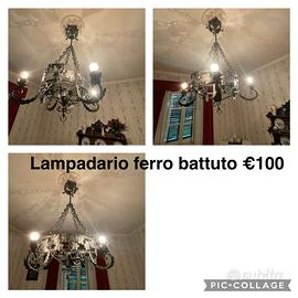 lampadario ferro battuto