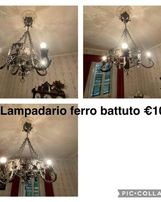 lampadario ferro battuto