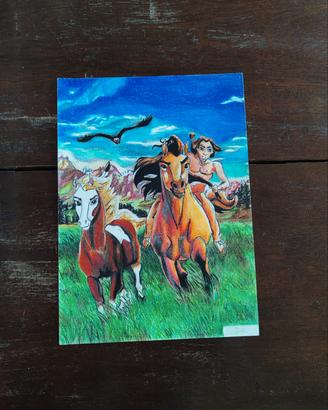 ritratto di Spirit il cavallo selvaggio 24×33 cm