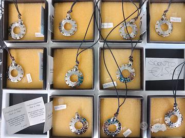 Ciondolo segno zodiacale acciaio oro swarovski