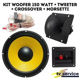 KIT Completo per Cassa Acustica 150 watt Woofer +