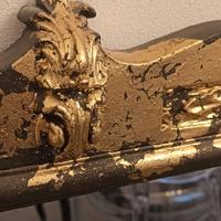 Specchio vintage dipinto  a mano con foglia d'oro