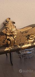 Specchio vintage dipinto  a mano con foglia d'oro