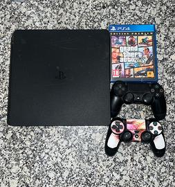 PlayStation 4 Slim + 2 Controller + GTA 5 + Cavi